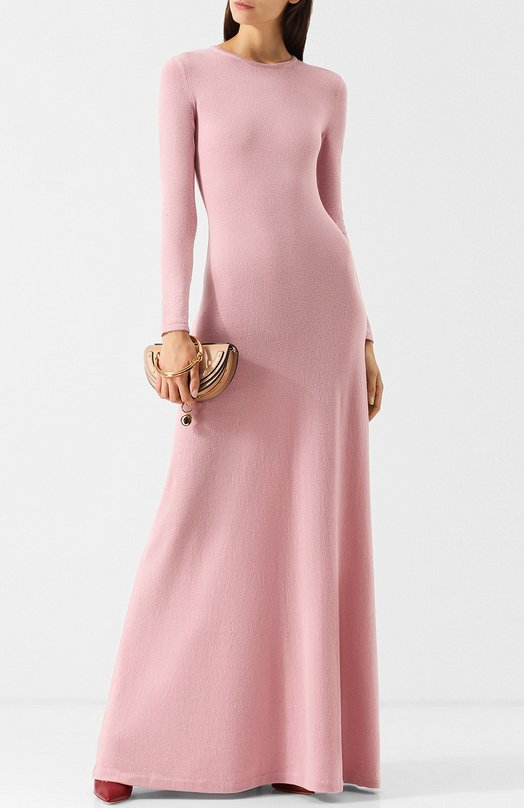 Однотонное платье-макси из кашемира Ralph Lauren 