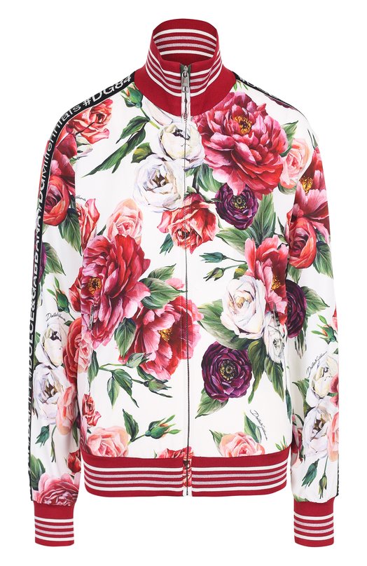 Кардиган c цветочным принтом и воротником-стойкой Dolce&Gabbana 