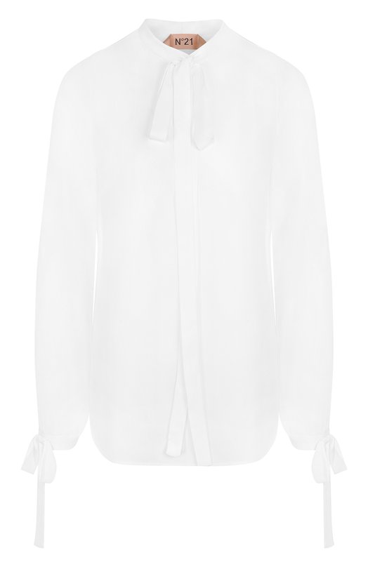 Однотонная блуза с воротником аскот No. 21 