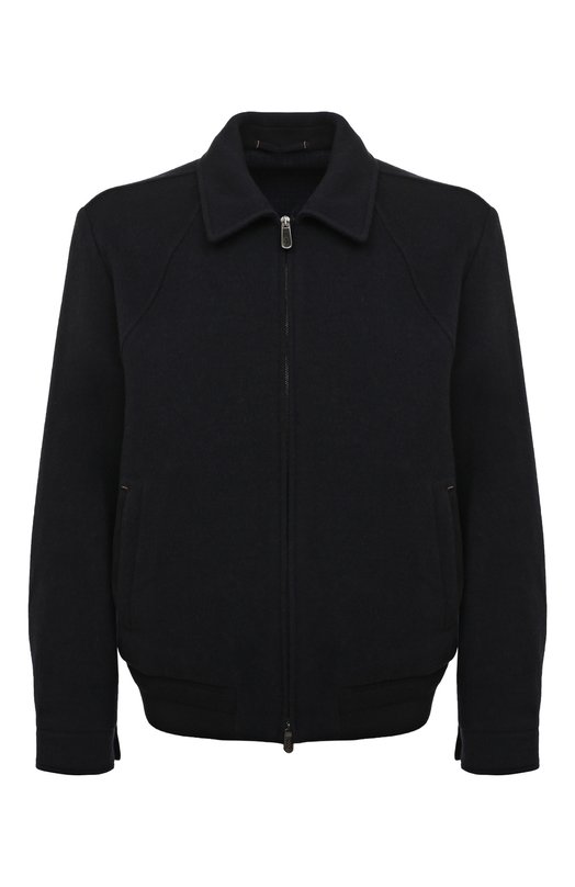 Однотонная куртка на молнии из смеси шерсти и кашемира Zegna Couture 
