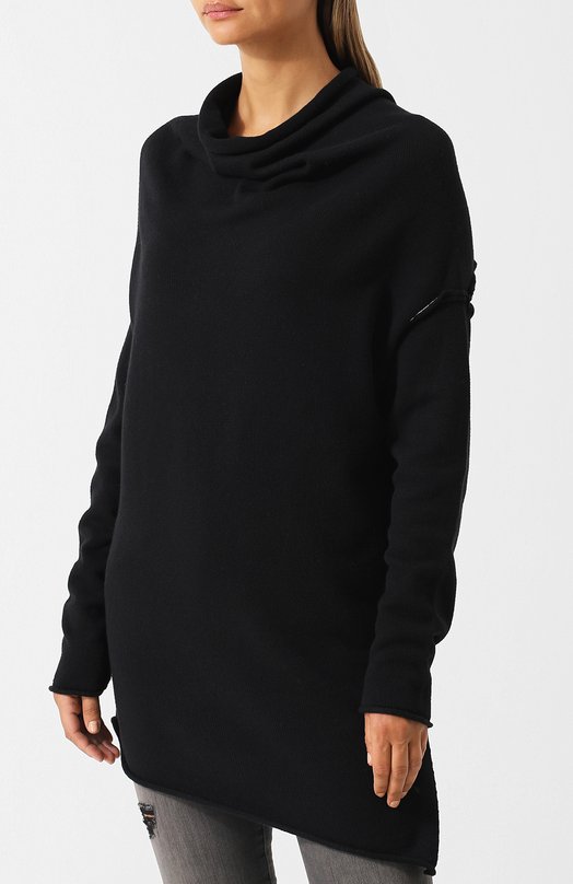 Удлиненный пуловер асимметричного кроя из смеси хлопка и шелка Y3 
