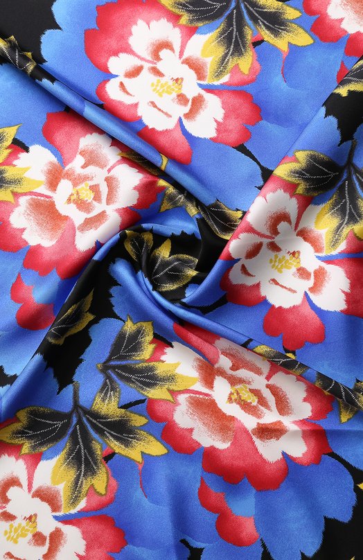 Шелковый платок с цветочным принтом Kenzo 