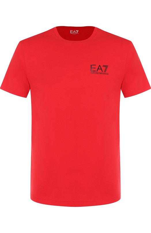 Хлопковая футболка с принтом EA 7 