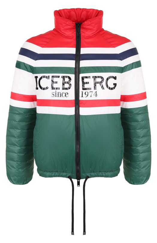 Утепленная куртка на молнии с принтом Iceberg 