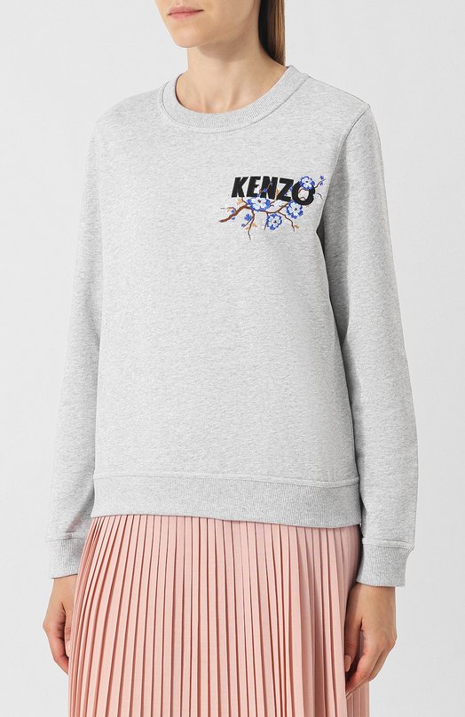 Хлопковый свитшот с логотипом бренда Kenzo 