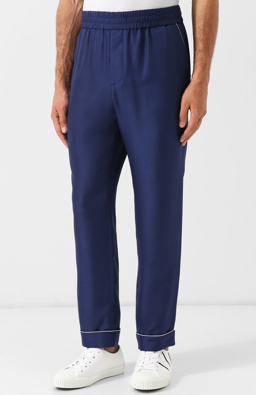 Шелковые брюки в пижамном стиле Valentino 