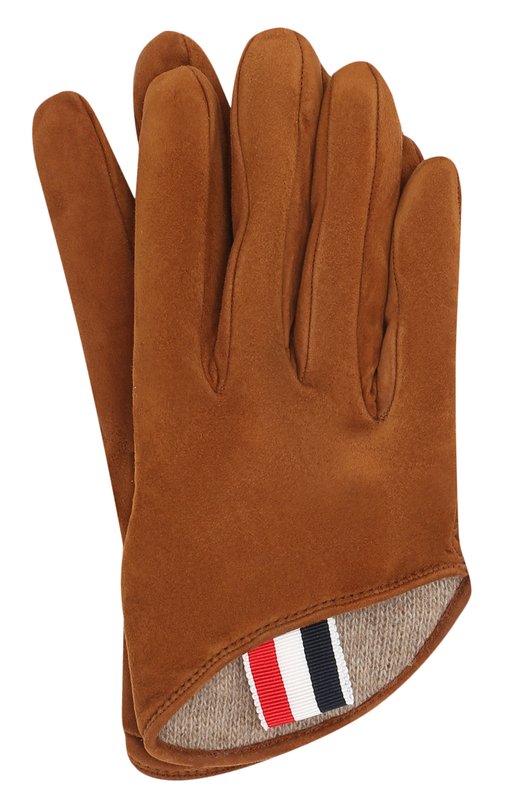 Замшевые перчатки с кашемировой подкладкой Thom Browne 