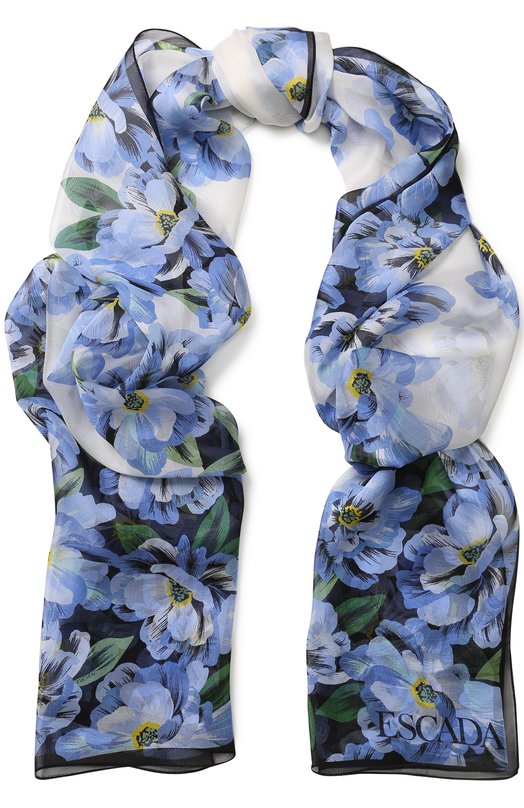 Шелковый шарф с цветочным принтом Escada 