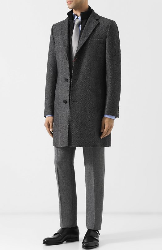 Однобортное шерстяное пальто с подстежкой Hugo 