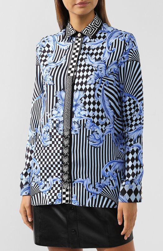 Шелковая блуза с принтом Versace 
