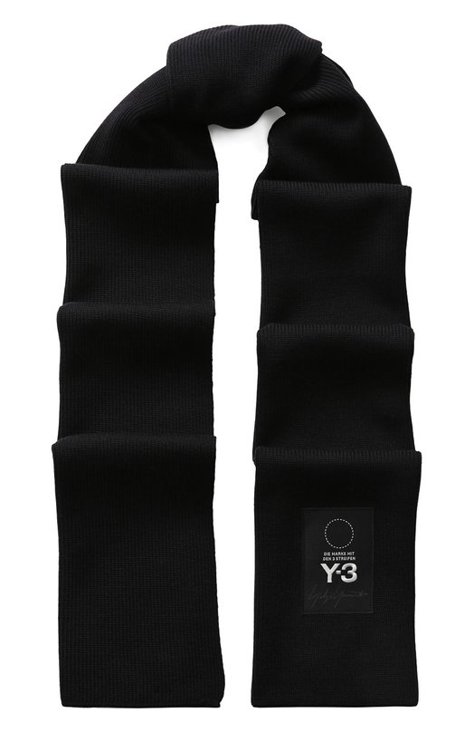 Шерстяной шарф с логотипом бренда Y-3 