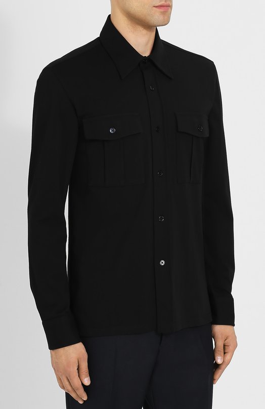 Хлопковая рубашка с накладными карманами Tom Ford 