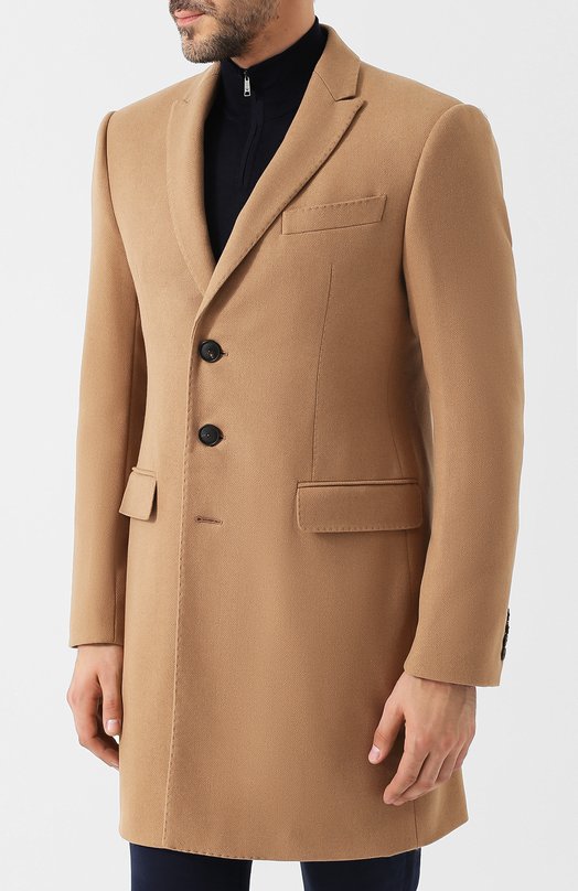 Однобортное шерстяное пальто с отложным воротником ea7 