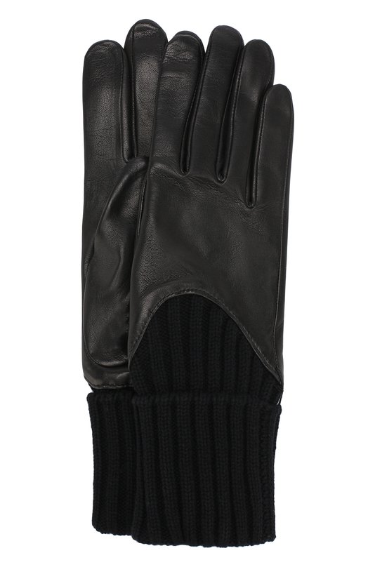Кожаные перчатки с вязаными манжетами AGNELLE 