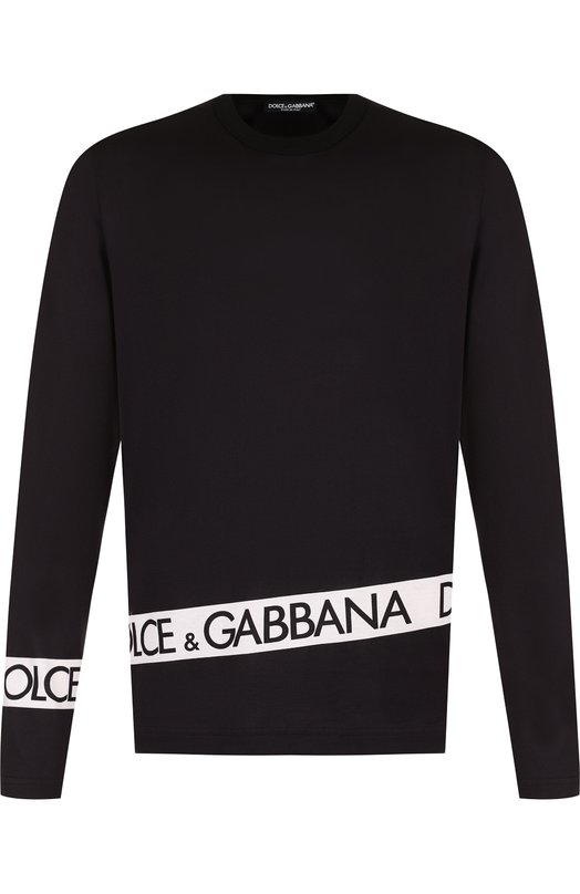 Хлопковый лонгслив с логотипом бренда Dolce&Gabbana 
