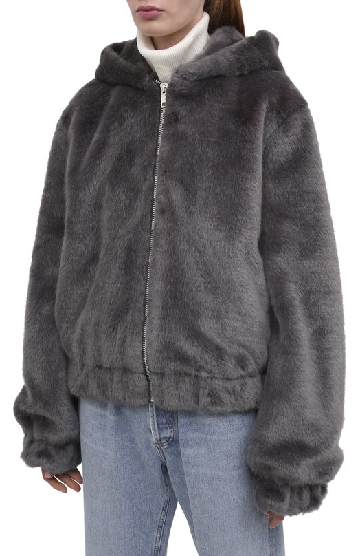 Куртка из эко-меха с капюшоном Helmut Lang 
