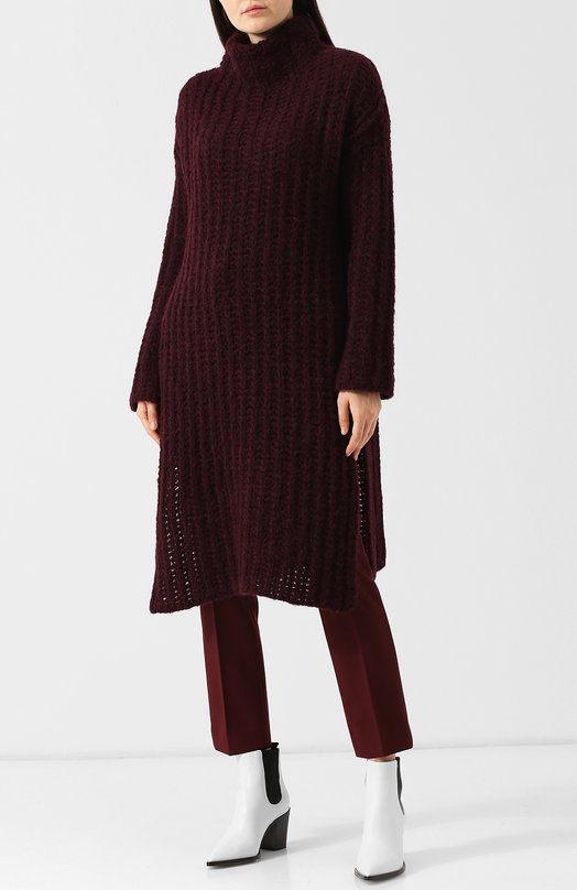 Удлиненный шерстяной пуловер с высоким воротником Valentino 
