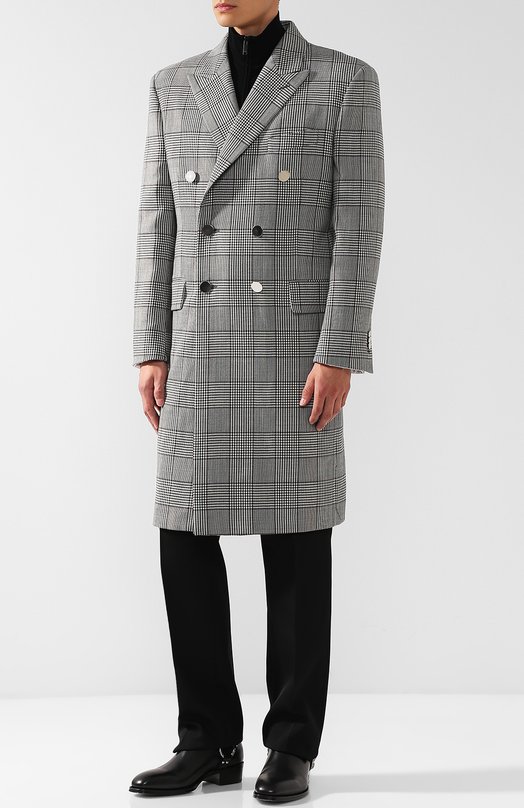Двубортное пальто из смеси шерсти и шелка CALVIN KLEIN 205W39NYC 