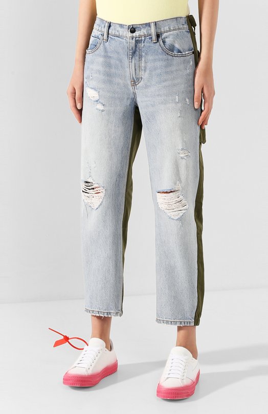 Укороченные джинсы с потертостями Denim X Alexander Wang 