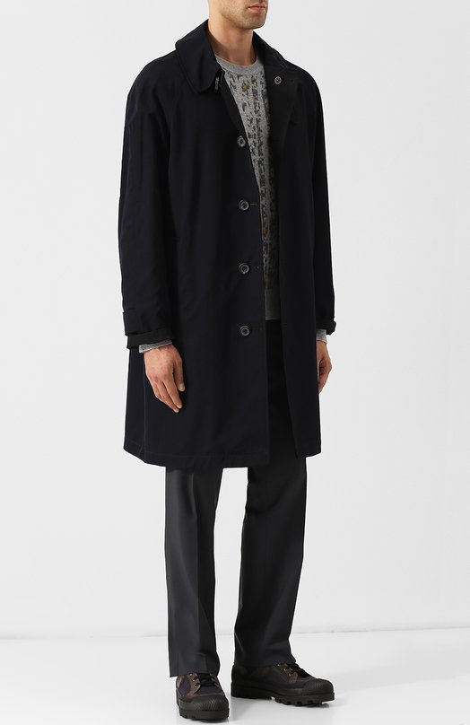 Однобортное шерстяное пальто на пуговицах с отложным воротником Lanvin 