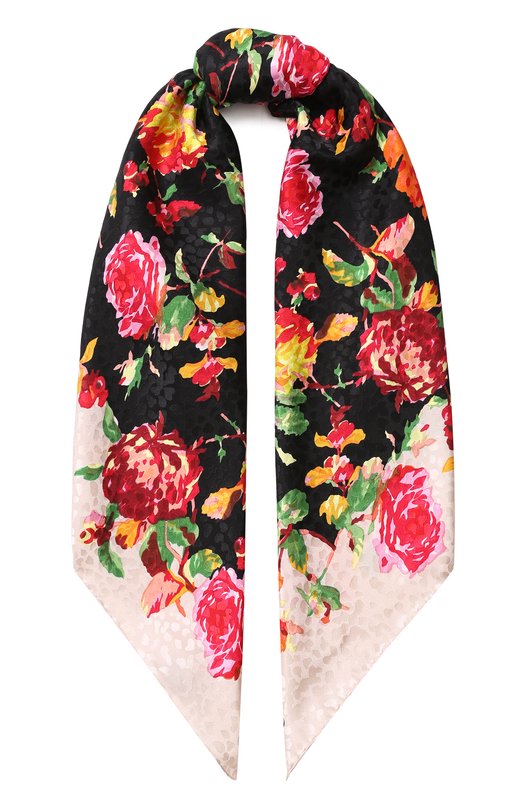 Шелковый платок с цветочным принтом Valentino 
