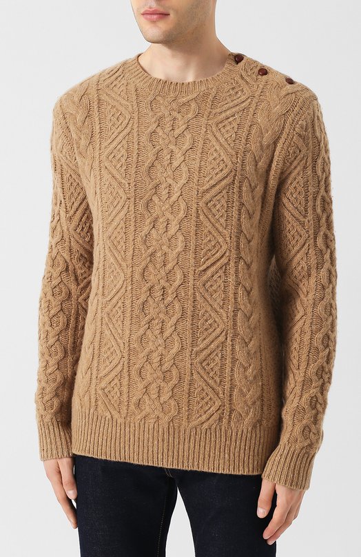 Шерстяной свитер фактурной вязки Polo Ralph Lauren 