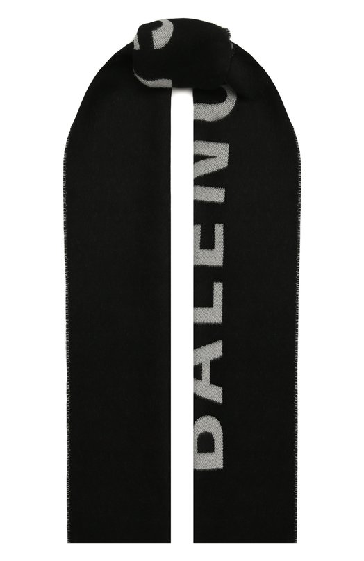 Шерстяной шарф с логотипом бренда Balenciaga 
