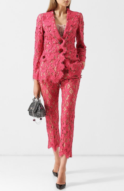 Укороченные кружевные брюки Dolce&Gabbana 