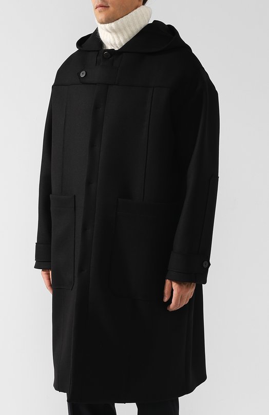 Однобортное шерстяное пальто с капюшоном ISABEL BENENATO 