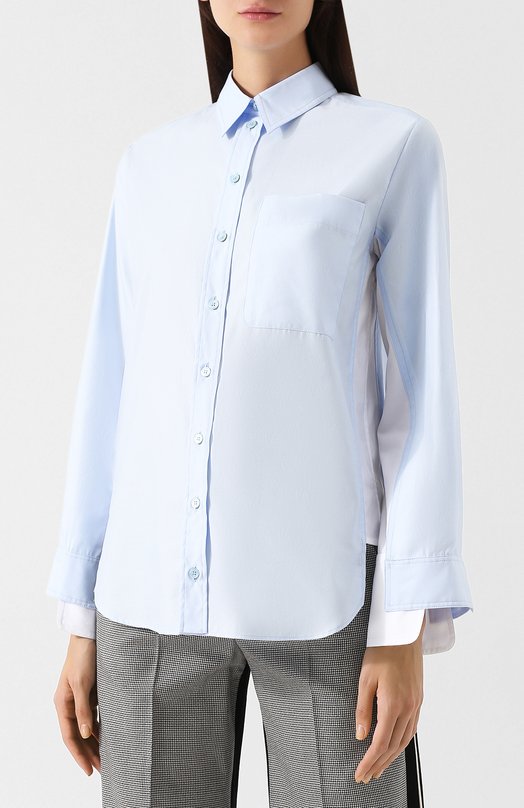 Хлопковая блуза с накладным карманом Stella Mccartney 