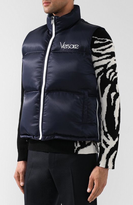 Утепленный жилет на молнии с воротником-стойкой Versace 