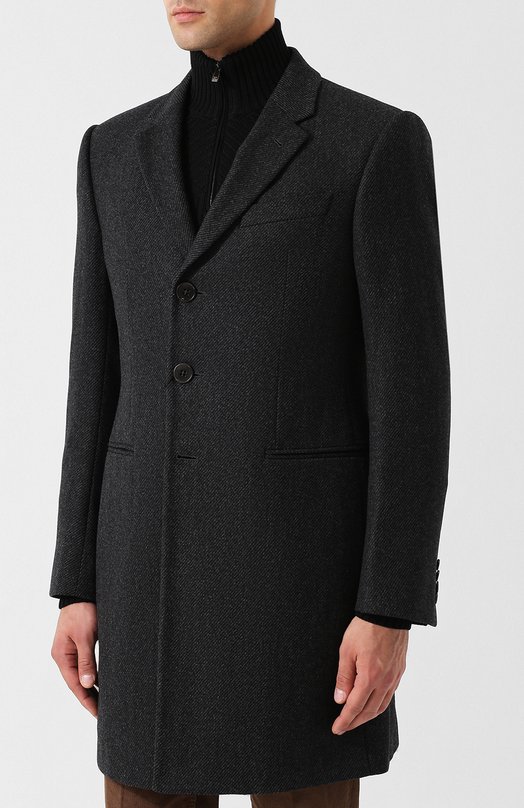Однобортное шерстяное пальто ea7 