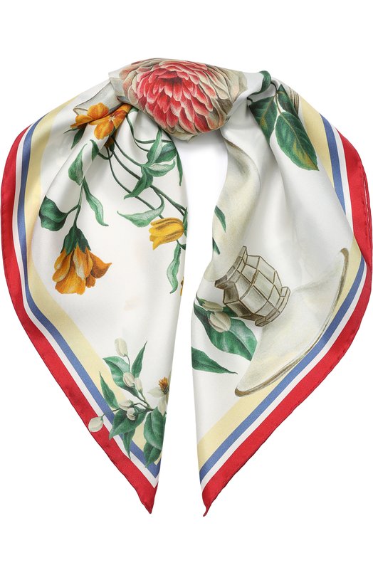 Шелковый платок с цветочным принтом Dolce&Gabbana 