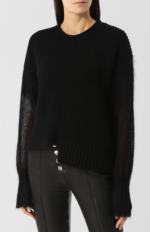 Вязаный пуловер из смеси шерсти и хлопка T BY ALEXANDER WANG 