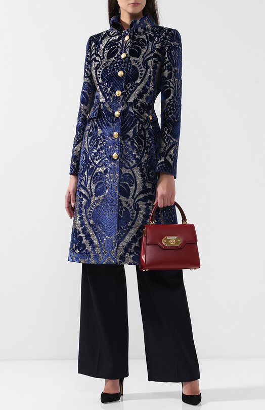 Приталенное пальто с принтом Dolce&Gabbana 