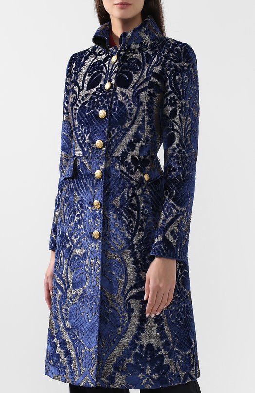 Приталенное пальто с принтом Dolce&Gabbana 