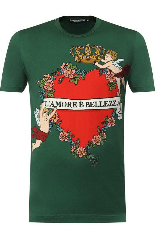 Хлопковая футболка с принтом Dolce&Gabbana 