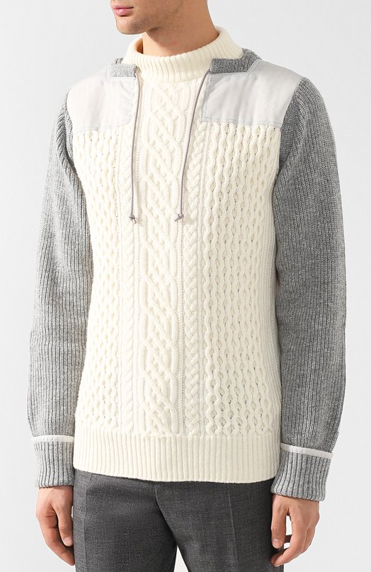 Шерстяной свитер фактурной вязки SACAI 