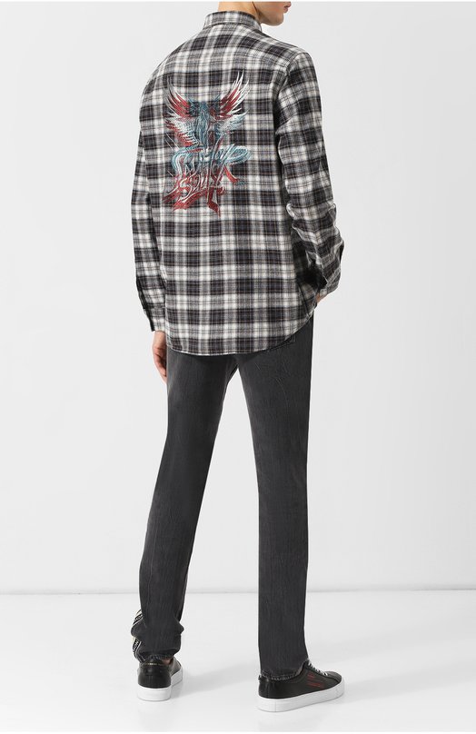 Рубашка из смеси кашемира и шерсти с хлопком с воротником button down Givenchy 