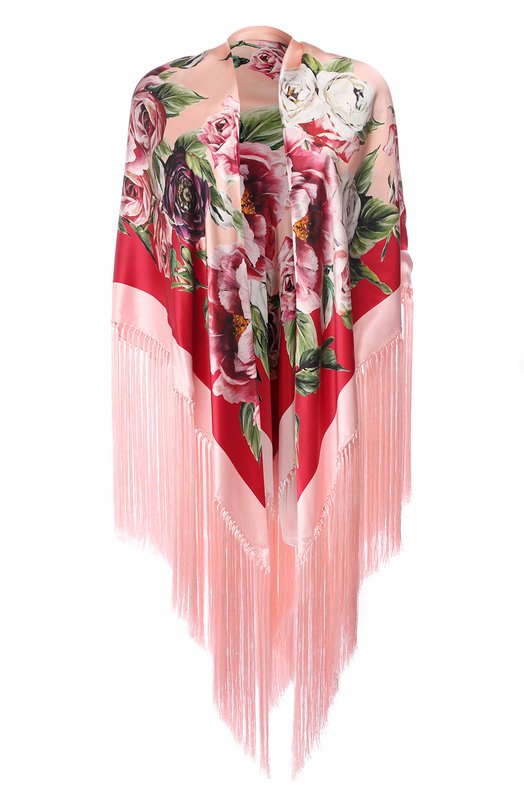 Платок из смеси шелка и вискозы с цветочным принтом Dolce&Gabbana 