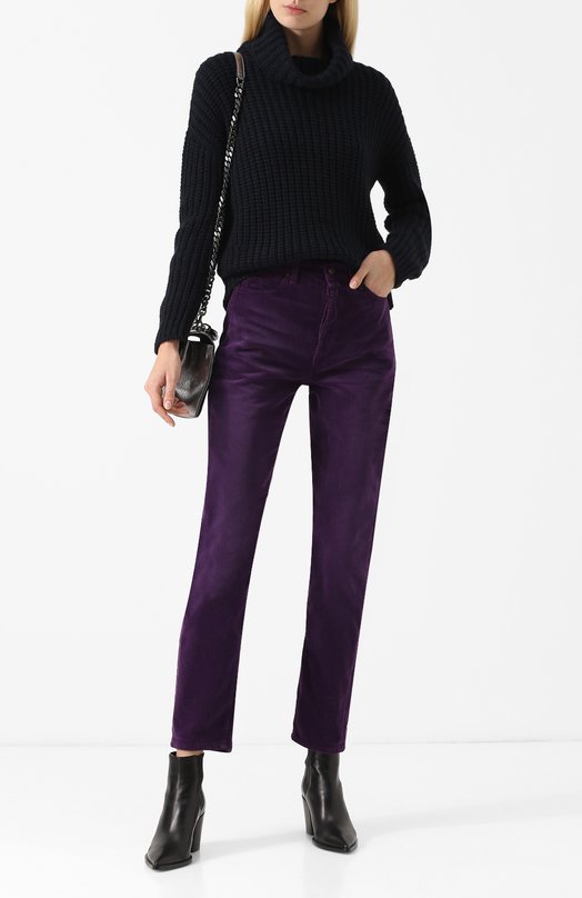 Хлопковые брюки прямого кроя Yves Saint Laurent 