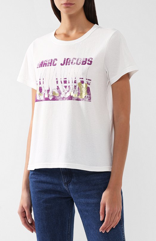 Хлопковая футболка с принтом Marc by Marc Jacobs 