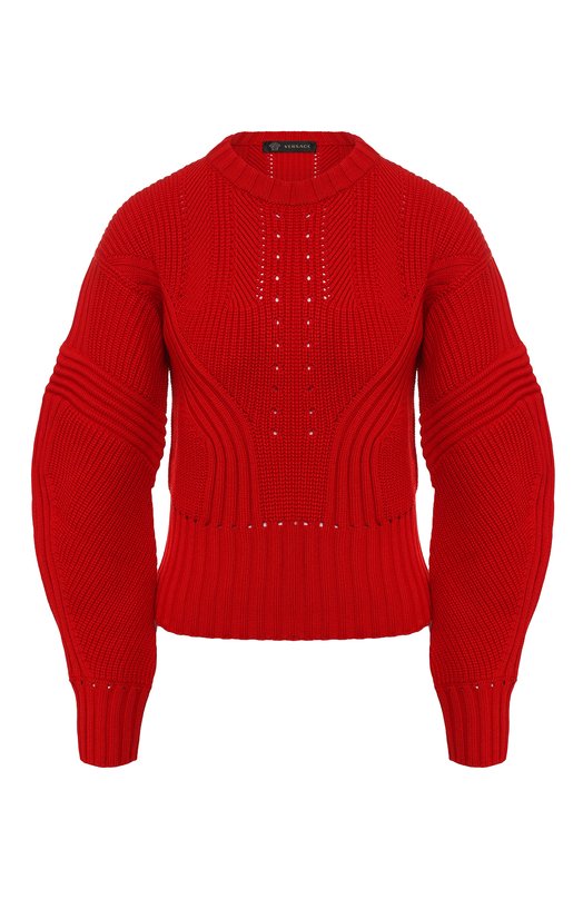 Шерстяной пуловер с объемными рукавами Versace 