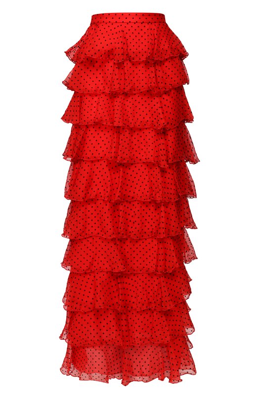 Шелковая юбка-макси с оборками Rodarte 