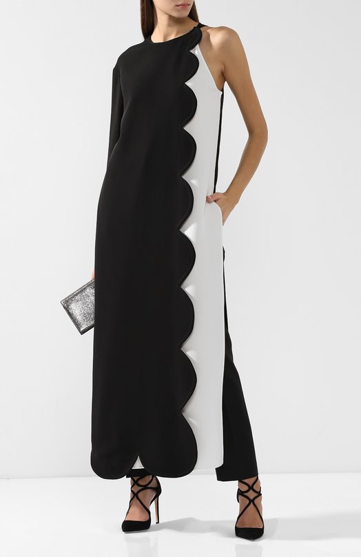 Шелковое платье-макси на одно плечо Valentino 