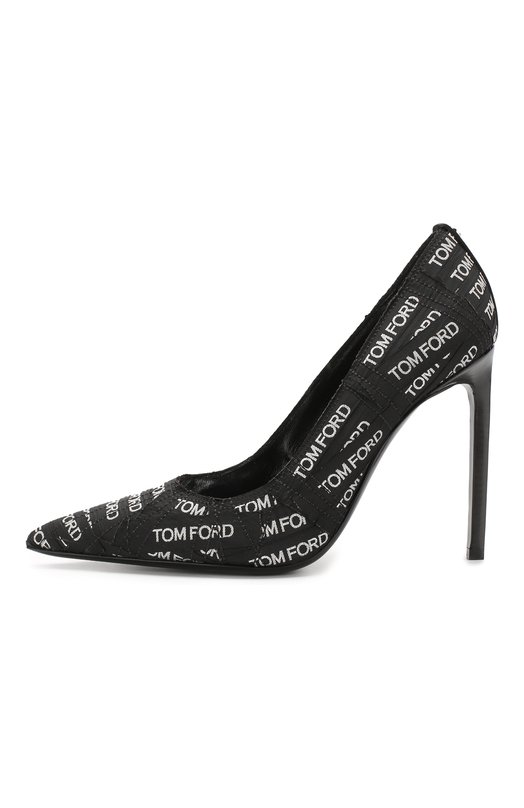 Текстильные туфли Logomania на шпильке Tom Ford 