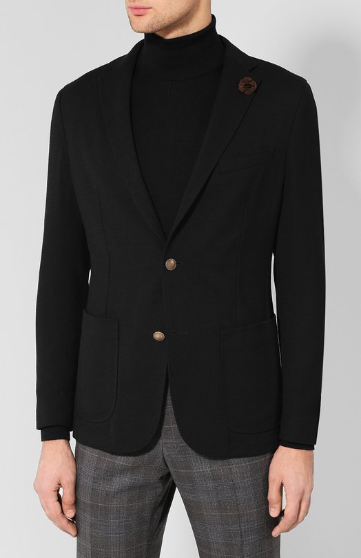 Однобортный пиджак из смеси шерсти и хлопка Windsor 