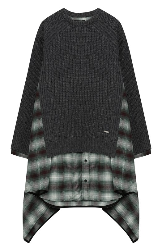 Комбинированное платье асимметричного кроя Dsquared2