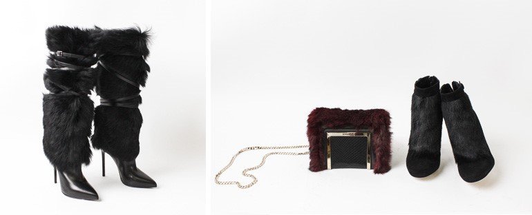 Сапоги Saint Laurent, клатч Jimmy Choo, ботильоны Dolce&Gabbana