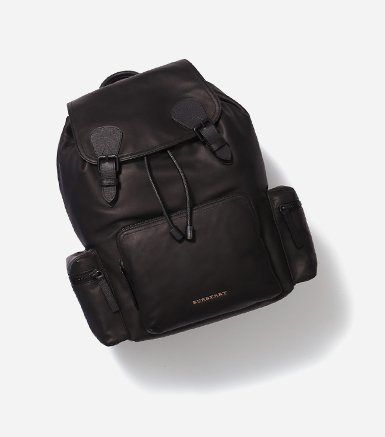 Кожаный рюкзак с клапаном и внешними карманами на молнии Burberry